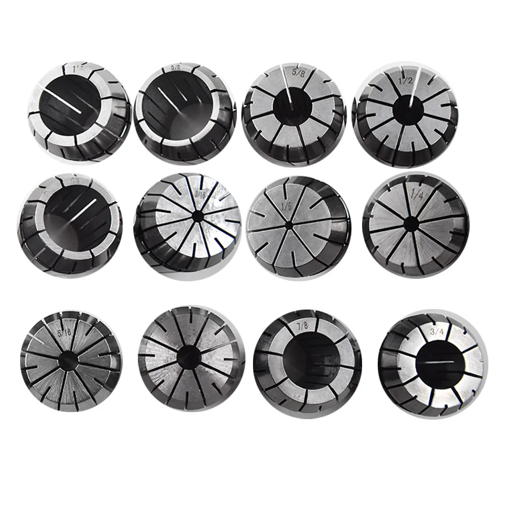 ER40 COLLETS 12PC COMMON SIZE 1/8 3/16 1/4 5/16 3/8 1/2 5/8 3/4 1 1-1/16 1-1/8 
ER40 COLLETS 12PC COMMON SIZE 1/8 3/16 1/4 5/16 3/8 1/2 5/8 3/4 1 1-1/16 1-1/8