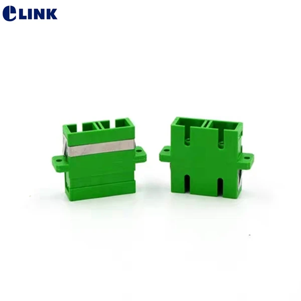 

60pcs SC/APC duplex adapter Single mode green ftth coupler SC-SC APC dual fiber optic adapterfree shipping ELINK IL<0.2dB