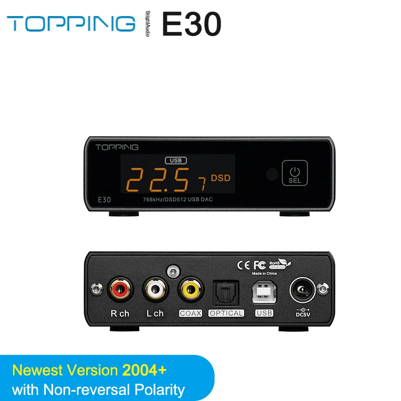 TOPPING E30 AK4493+CS8416 DAC Decoder Hi-Res Audio XMOS XU208 PCM 32 bit/768kHz DSD512 with Remote Control Touch Operation
TOPPING E30 AK4493+CS8416 DAC Decoder Hi-Res Audio XMOS XU208 PCM 32 bit/768kHz DSD512 with Remote Control Touch Operation