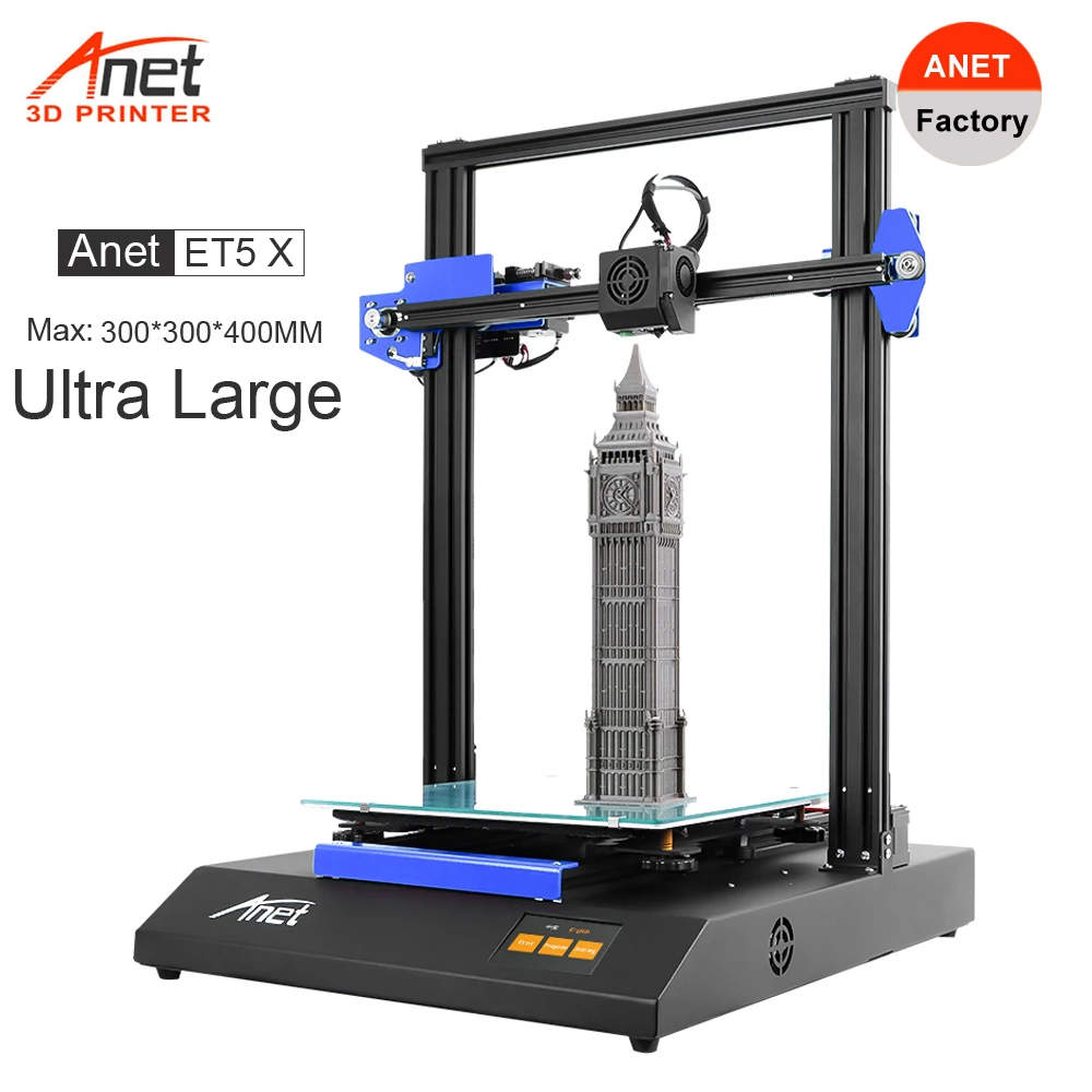 NEW Anet 3D Printer ET5X FDM Imprimante 3D With Auto Bed Leveling Large Printer Max 300*300*400MM Support Open Source Marlin
NEW Anet 3D Printer ET5X FDM Imprimante 3D With Auto Bed Leveling Large Printer Max 300*300*400MM Support Open Source Marlin