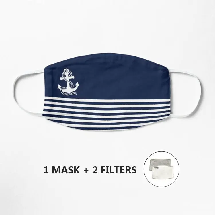 Nautical Navy Blue Stripes and White Anchor Mask Washable Reusable Breathable Mask Face Dust-proof Mascarilla
Nautical Navy Blue Stripes and White Anchor Mask Washable Reusable Breathable Mask Face Dust-proof Mascarilla