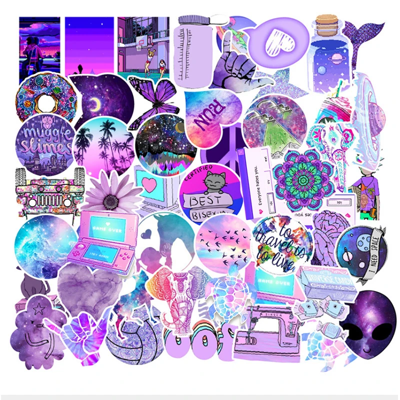 10/50PCS Cute Purple Small Fresh Style Girl PVC Waterproof Stickers Skateboard Suitcase Guitar Children Graffiti Sticker
10/50PCS Cute Purple Small Fresh Style Girl PVC Waterproof Stickers Skateboard Suitcase Guitar Children Graffiti Sticker