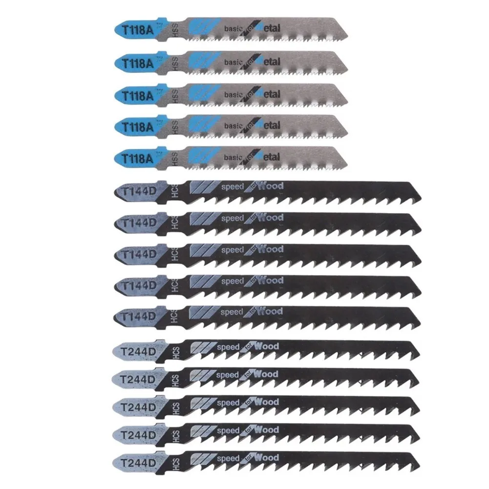 15pcs Jig Saw Blades Assorted T-Shank Jigsaw Kit T244D/T144D/T118A For Cutting Jig Saw Blade Air Tool Accessories
15pcs Jig Saw Blades Assorted T-Shank Jigsaw Kit T244D/T144D/T118A For Cutting Jig Saw Blade Air Tool Accessories
