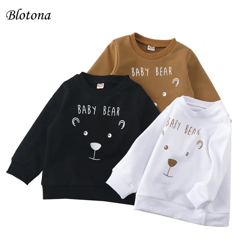 

Blotona Fashion Baby Spring Fall Sweatshirt, Kids Casual Loose Long Sleeve O-Neck Cartoon Letter Print Pullover, 6Months-4Years