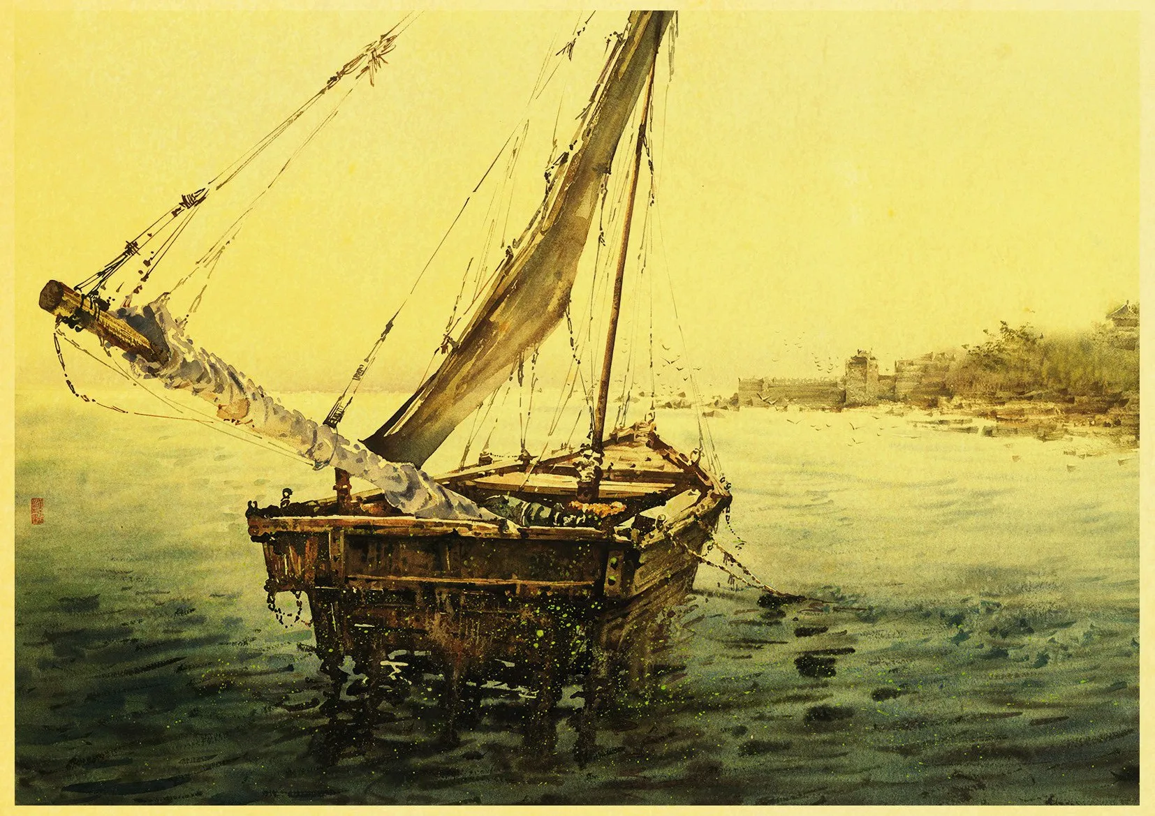 Dong Kecheng Watercolor Atlas Ship Retro Poster Drawing Living Room Home Cafe Decoration Printed Vintage Wall Posters Home Art
Dong Kecheng Watercolor Atlas Ship Retro Poster Drawing Living Room Home Cafe Decoration Printed Vintage Wall Posters Home Art