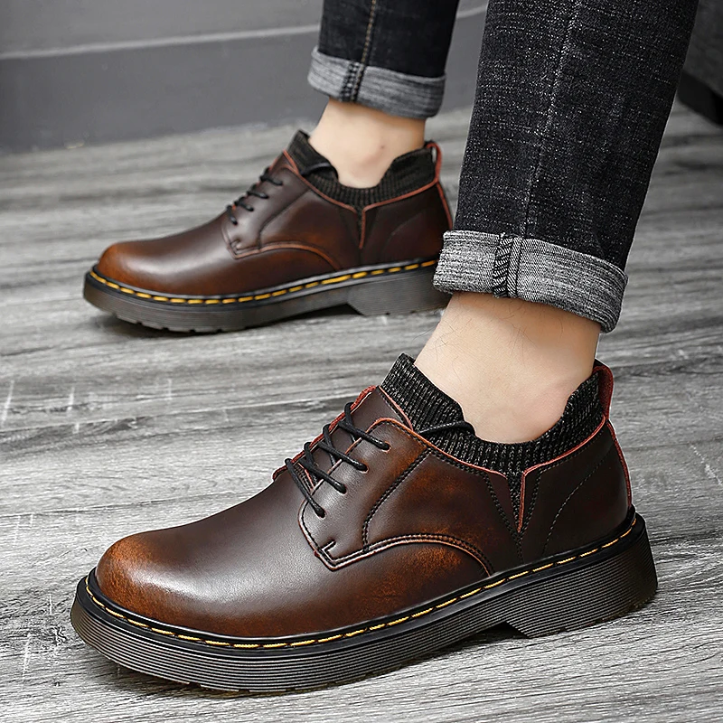 Autumn Winter Men's New Casual Zapatos De Hombre Genuine Leather Lace-Up Loafers Tooling Shoes Fashion Sock Shoes Plus Size38-46
Autumn Winter Men's New Casual Zapatos De Hombre Genuine Leather Lace-Up Loafers Tooling Shoes Fashion Sock Shoes Plus Size38-46