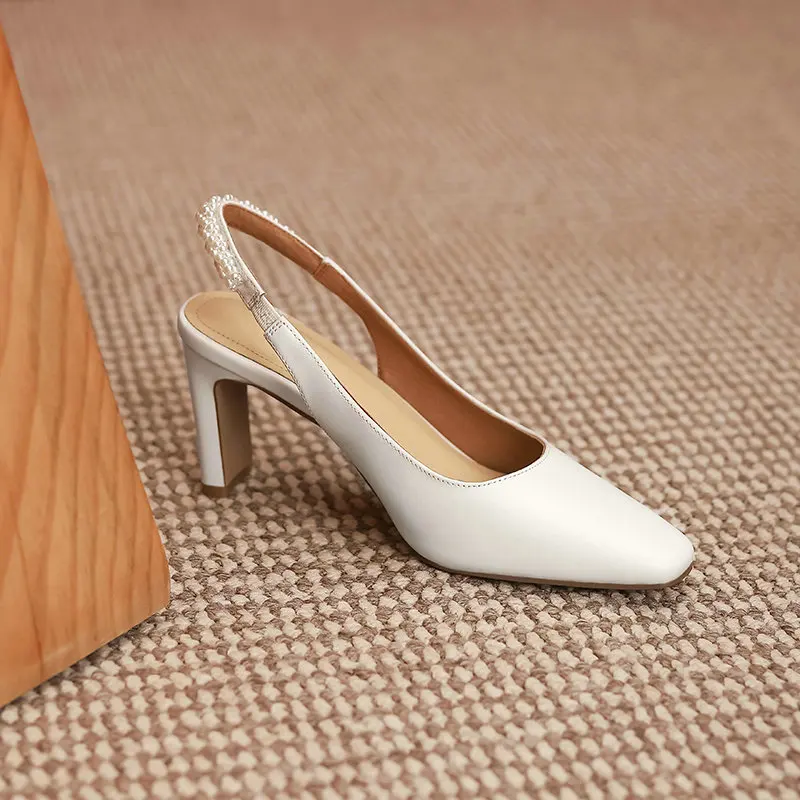ESVEVA 2021 Square High Heels Genuine Leather Fashion Women Sandals Back Strap Slingback Summer All Match Female Shoes Size 34-3
ESVEVA 2021 Square High Heels Genuine Leather Fashion Women Sandals Back Strap Slingback Summer All Match Female Shoes Size 34-3