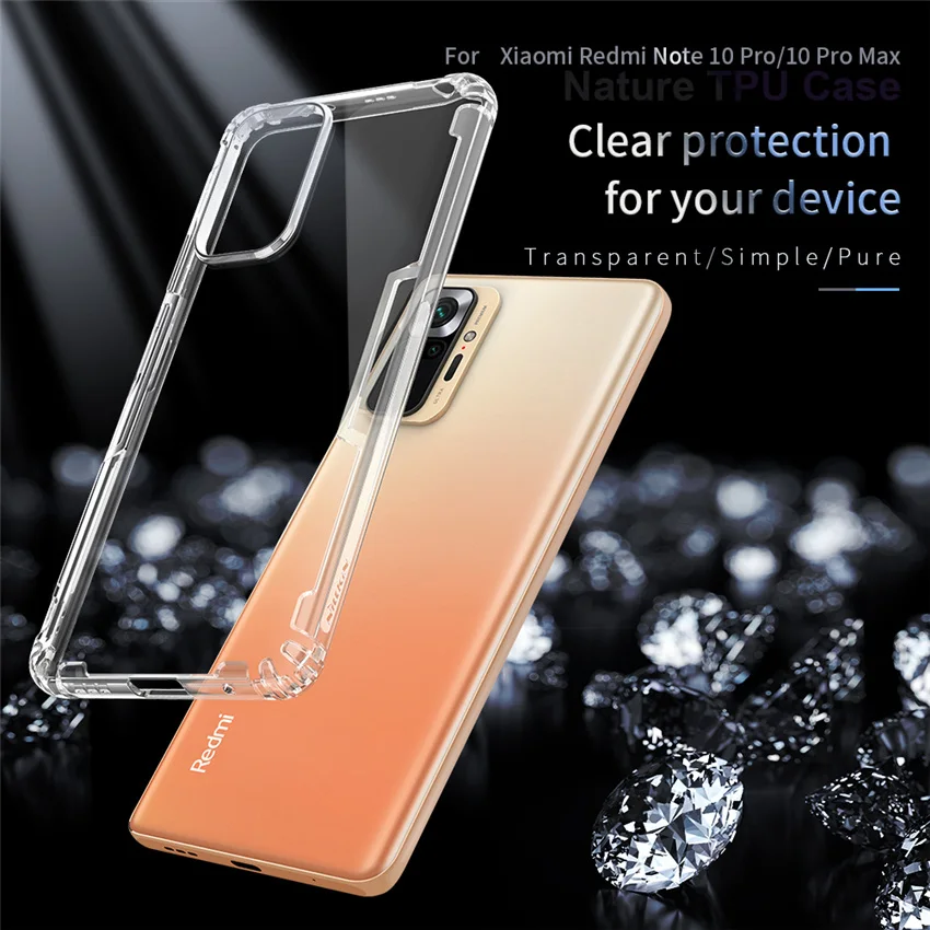 Чехол для Xiaomi Redmi Note 10 Pro Max чехол NILLKIN из ТПУ чехлы высокого качества прозрачный |