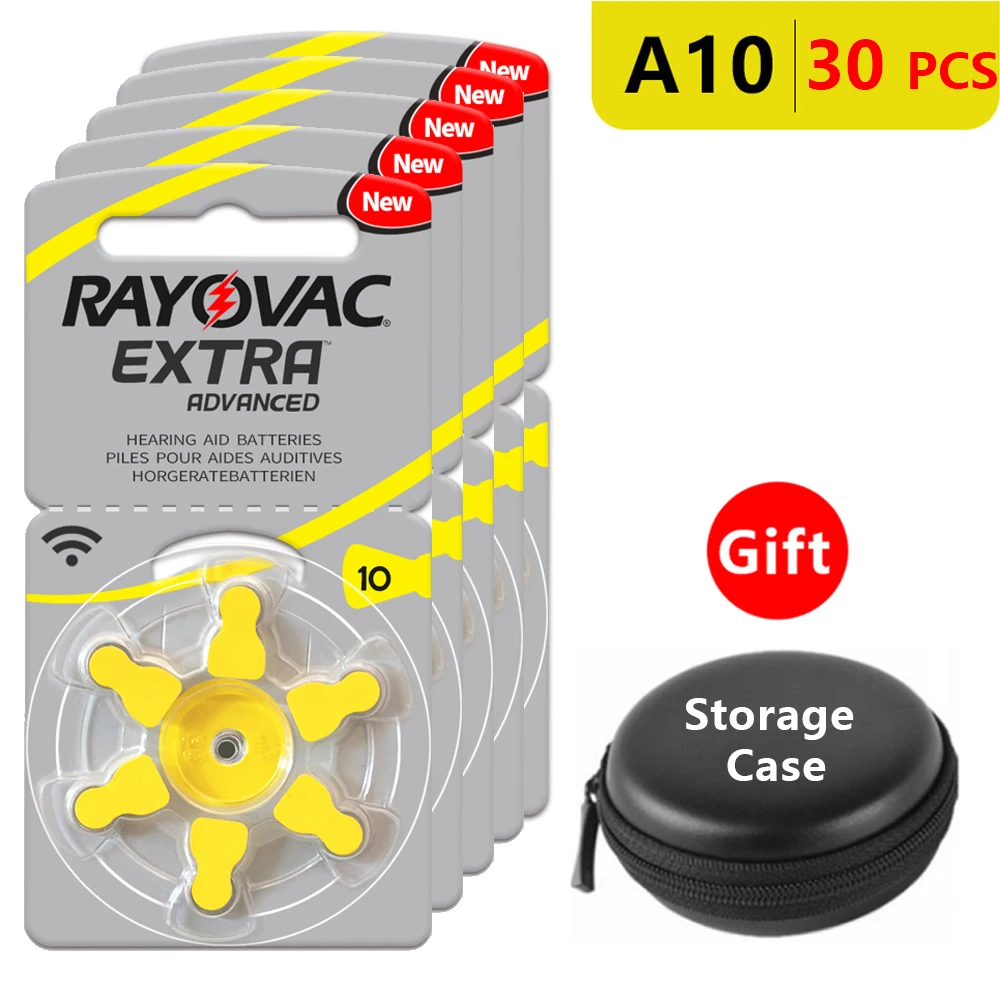 Батарейки для слухового аппарата, Размер 10 za Rayovac Extra Advanced, упаковка из 30, желтый Tab PR70, 1,4 в, тип A10, Цинковый воздушный аккумулятор
Батарейки для слухового аппарата, Размер 10 za Rayovac Extra Advanced, упаковка из 30, желтый Tab PR70, 1,4 в, тип A10, Цинковый воздушный аккумулятор