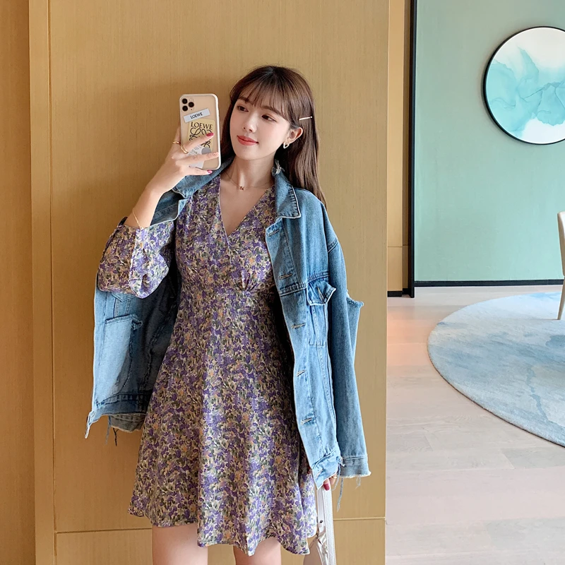 film of new fund of 2021 autumn winters is han edition dress long-sleeved floral v-neck dress female holiday
film of new fund of 2021 autumn winters is han edition dress long-sleeved floral v-neck dress female holiday