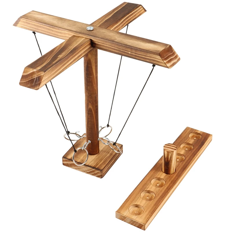 Classic Ring Toss Game Tabletop Hook Ring Game Interactive Wooden Ring Throwing Game Party Family Bar Entertaining 
Classic Ring Toss Game Tabletop Hook Ring Game Interactive Wooden Ring Throwing Game Party Family Bar Entertaining