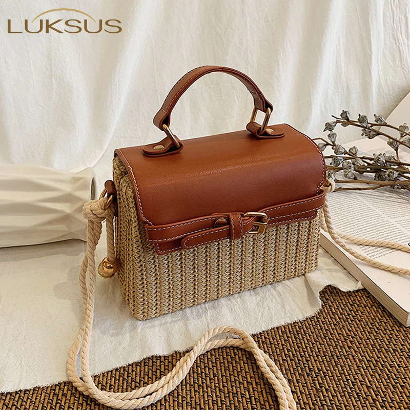 LUKSUS Ins Популярные соломенные сумки bolsa feminina мягкие кожаные желтые коричневые черные плетеные сумки через плечо из пеньковой веревки для жен... 
LUKSUS Ins Популярные соломенные сумки bolsa feminina мягкие кожаные желтые коричневые черные плетеные сумки через плечо из пеньковой веревки для жен...