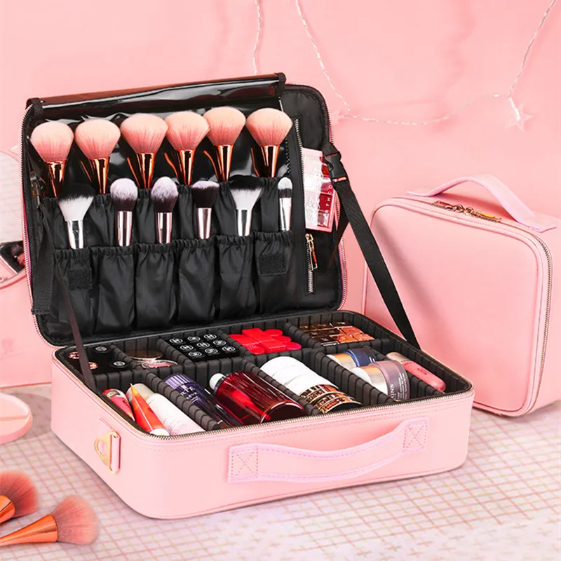 Fashion Pink PU Cosmetic Bag Female Make Up Organizer Box Ladies Nail Tool Suitcase Storage Beautician Makeup Tool Case
Fashion Pink PU Cosmetic Bag Female Make Up Organizer Box Ladies Nail Tool Suitcase Storage Beautician Makeup Tool Case