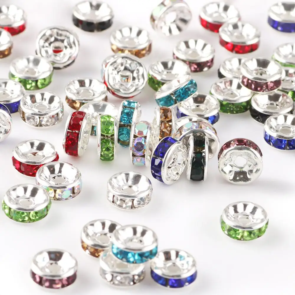 50pcs/lot Multicolor Rhinestone Rondelles Crystal Bead 4/6/8/10mm Loose Spacer Beads for DIY Jewelry Making Accessories Supplies 
50pcs/lot Multicolor Rhinestone Rondelles Crystal Bead 4/6/8/10mm Loose Spacer Beads for DIY Jewelry Making Accessories Supplies