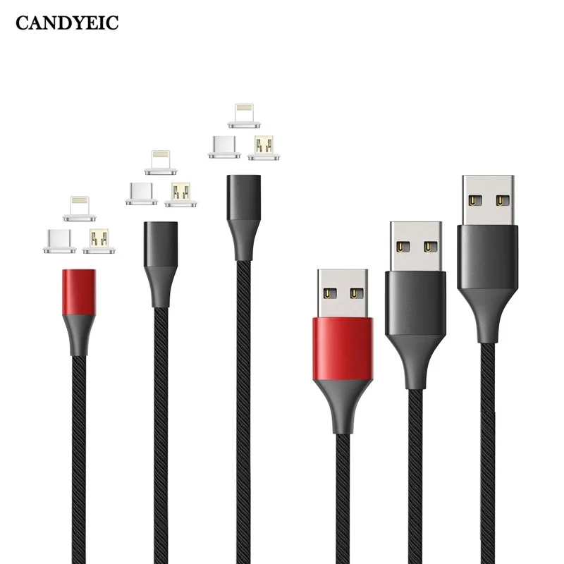 Магнитный кабель CANDYEIC Quick Charge 3 0 4 Micro USB для iPhone Samsung Xiaomi Redmi vivo OPPO Huawei Honor SONY LG usb