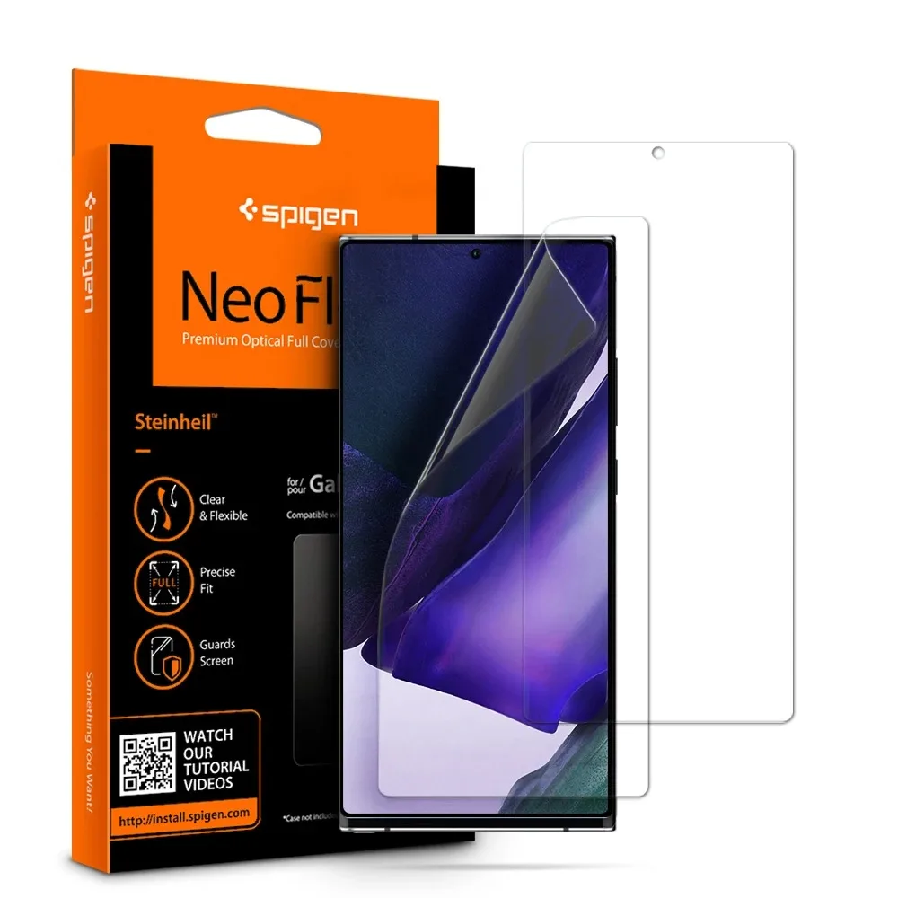 

2PC Spigen for 6.7" 6.9" Samsung Galaxy S20 Plus Note 20 Ultra 5G Screen Protector Neo Flex HD edge-to edge Full Coverage