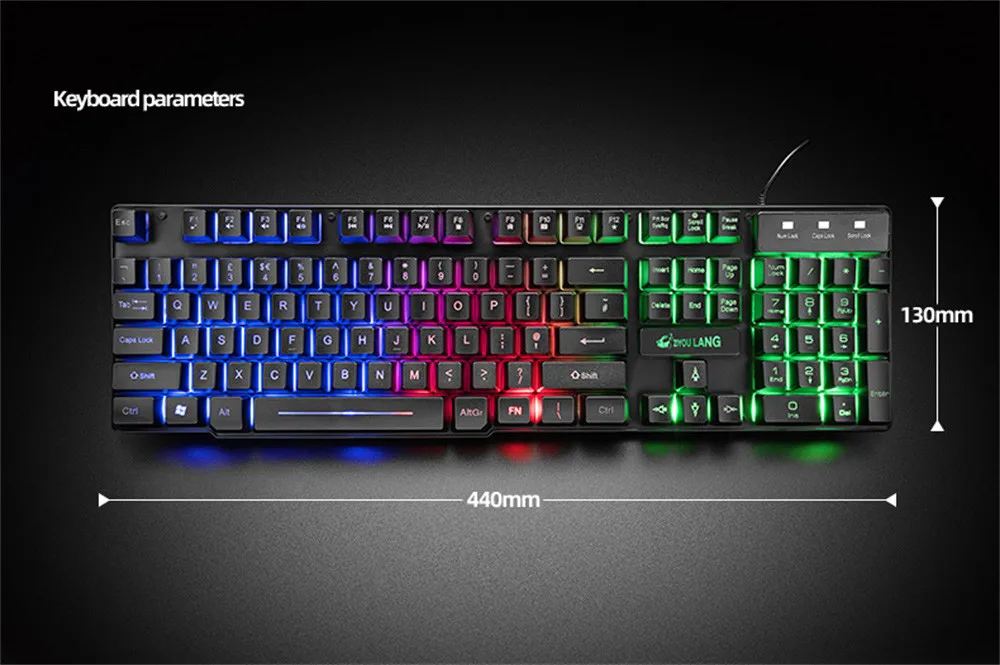 Комплект из клавиатуры и мыши эргономичная игровая клавиатура T9 с радужной