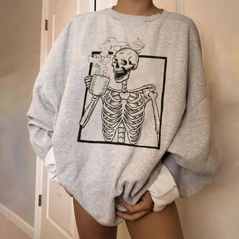 Plios Fashion Autumn Halloween Skeleton Drink Coffee Printed Loose Thick Sweatshirt
Plios Fashion Autumn Halloween Skeleton Drink Coffee Printed Loose Thick Sweatshirt