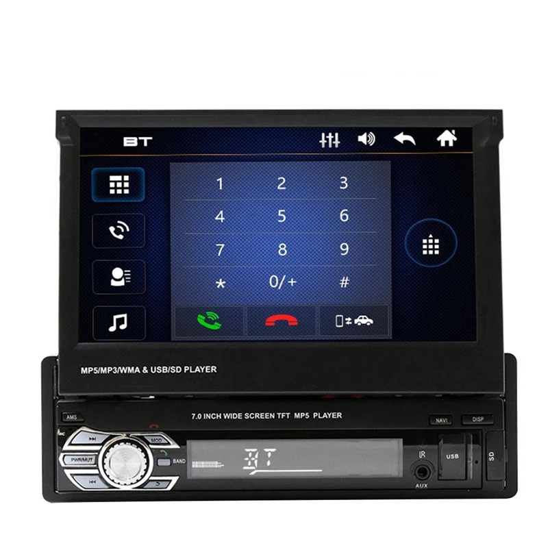 1 din 7 inch Retractable Touch Screen Mirror Link Car MP5 Radio video Player BT FM Receiver Support Rear View Function
1 din 7 inch Retractable Touch Screen Mirror Link Car MP5 Radio video Player BT FM Receiver Support Rear View Function