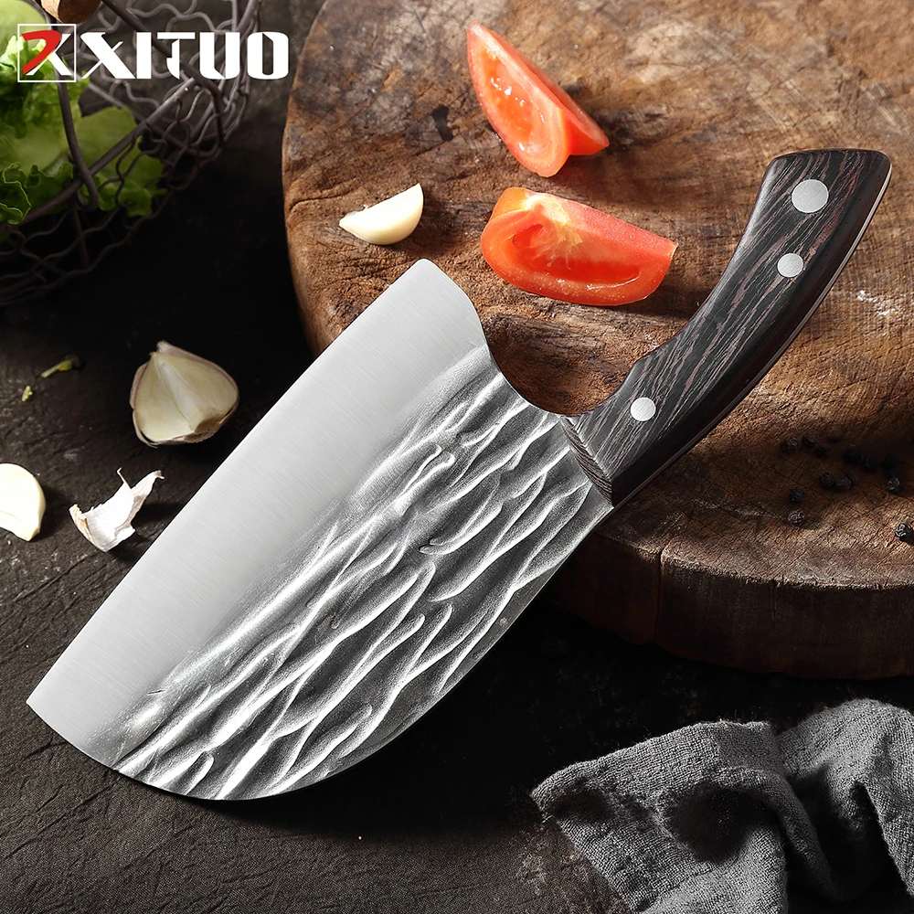 Кованый нож Xituo, охотничий мясо, Мясницкий кухонный нож шеф-повара, нож из высокоуглеродистой стали для мяса, острый нож для убоя мясника
Кованый нож Xituo, охотничий мясо, Мясницкий кухонный нож шеф-повара, нож из высокоуглеродистой стали для мяса, острый нож для убоя мясника
