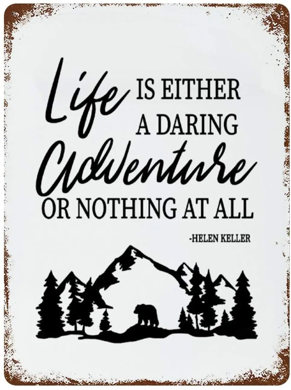 None-brands Vintage Retro Metal Tin Sign Wall Decor Art Life is Either A Daring Adventure Or Nothing at All Home Decor
None-brands Vintage Retro Metal Tin Sign Wall Decor Art Life is Either A Daring Adventure Or Nothing at All Home Decor