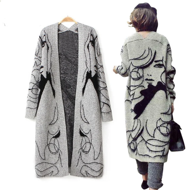 Abstract Women Long Cardigans Autumn Winter Open Stitch Poncho Knitting Sweater Cardigans V Neck Oversized Cardigan Jacket Coat
Abstract Women Long Cardigans Autumn Winter Open Stitch Poncho Knitting Sweater Cardigans V Neck Oversized Cardigan Jacket Coat
