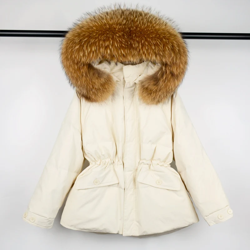 Janveny зимняя куртка 90% на белом утином пуху женское 2021 большое пальто с воротником