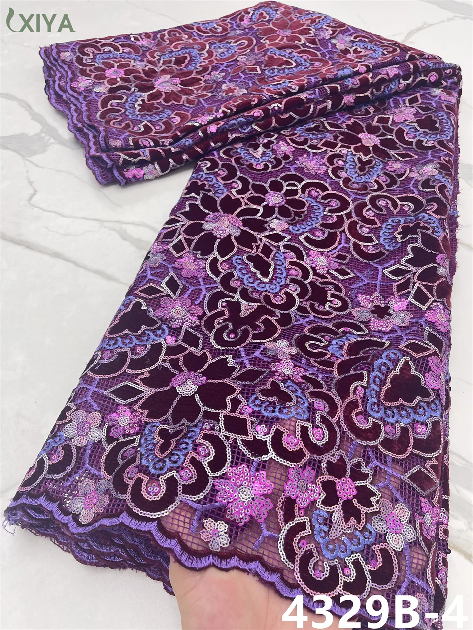 New Designs African Lace Fabric High Quality Velvet Lace Fabric with Sequins Nigerian Lace Fabrics for Wedding Dress APW4329B
New Designs African Lace Fabric High Quality Velvet Lace Fabric with Sequins Nigerian Lace Fabrics for Wedding Dress APW4329B