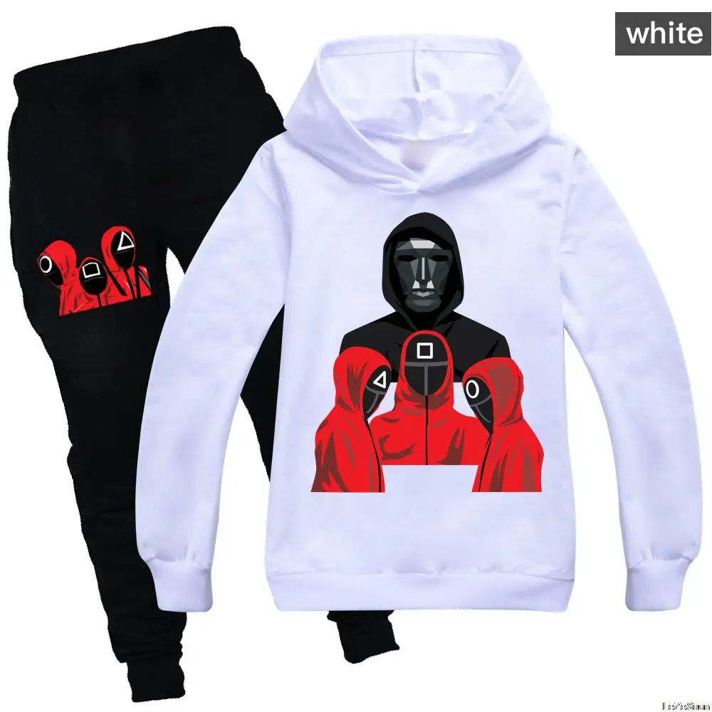 2 Piece Set 2021 squid game Hoodies Pants Suit for Teens Girl Boys Cartoon Anime Sweatshirt Suit Kids Autumn Pants Clothes 
2 Piece Set 2021 squid game Hoodies Pants Suit for Teens Girl Boys Cartoon Anime Sweatshirt Suit Kids Autumn Pants Clothes