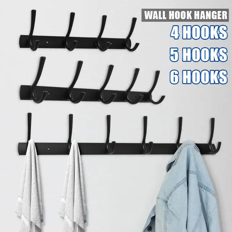 4/5/6 Hooks Wall Mounted Hanger Rack Towel Hook Bag Hat Clothes Organizer Rack Kitchen Storage Hooks Bathroom Hardware
4/5/6 Hooks Wall Mounted Hanger Rack Towel Hook Bag Hat Clothes Organizer Rack Kitchen Storage Hooks Bathroom Hardware