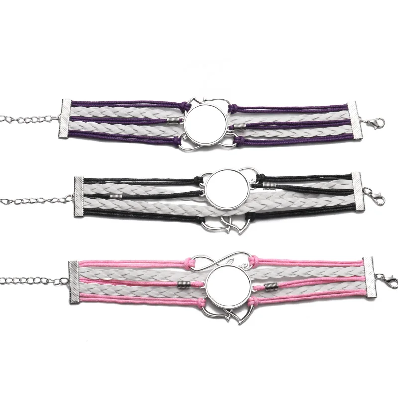Double heart multi-layer woven Sublimation Bracelet Jewelry Bangles 10pcs/lot A0069
Double heart multi-layer woven Sublimation Bracelet Jewelry Bangles 10pcs/lot A0069