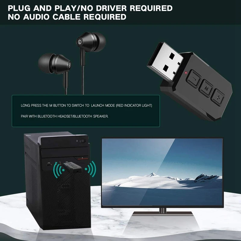 Bluetooth 5.0 Audio Adapter,2In1 Switching Mode with Buttons,Bluetooth Transmitter Receiver for TV Laptop Stereo System
Bluetooth 5.0 Audio Adapter,2In1 Switching Mode with Buttons,Bluetooth Transmitter Receiver for TV Laptop Stereo System