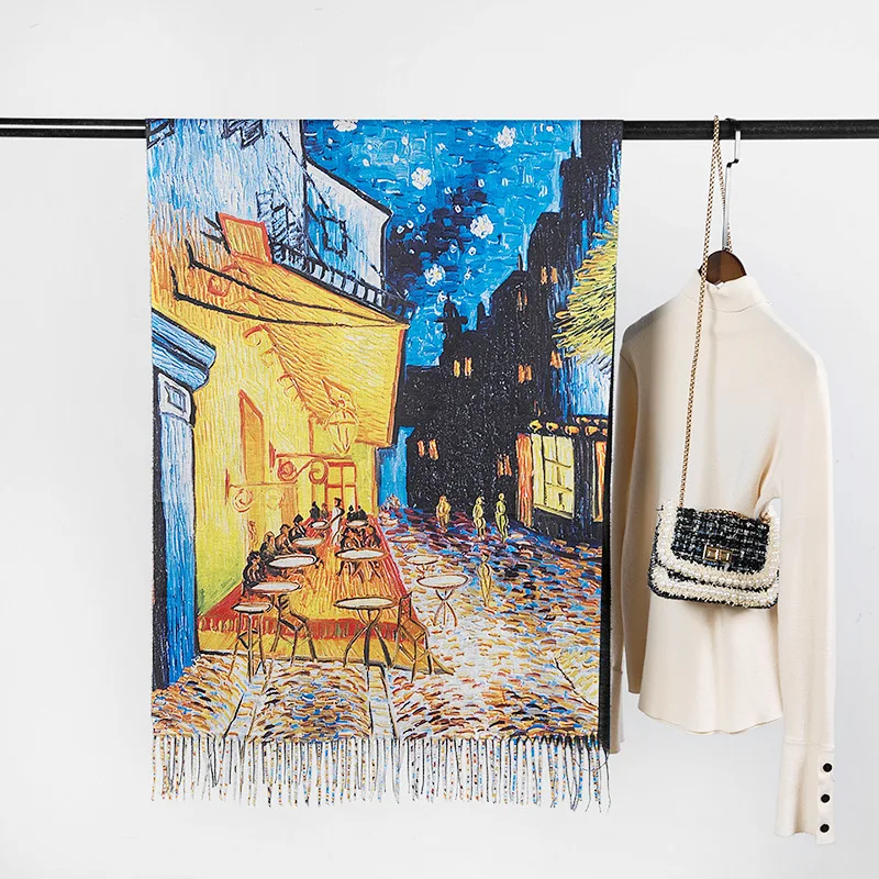 2020 Designer New women winter cashmere scarf shawl Digital painted shawl Van Gogh oil painting pashmina ladies Blanket scarf
2020 Designer New women winter cashmere scarf shawl Digital painted shawl Van Gogh oil painting pashmina ladies Blanket scarf