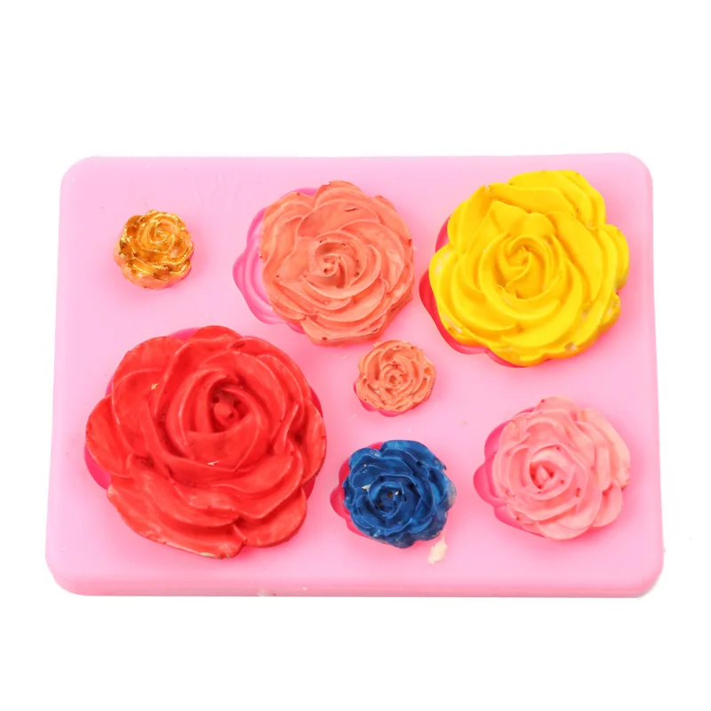 

Rose Flower Silicone Molds Wedding Cupcake Topper Fondant Cake Decorating Tools Sugarcraft Candy Clay Chocolate Gumpaste Moulds