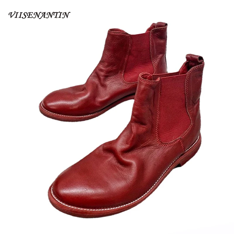 New Style Red Handsome Low-heel Martin Boots British Style High-quality Genuine Leather Sleeve Personality Punk Chelsea Boots
New Style Red Handsome Low-heel Martin Boots British Style High-quality Genuine Leather Sleeve Personality Punk Chelsea Boots