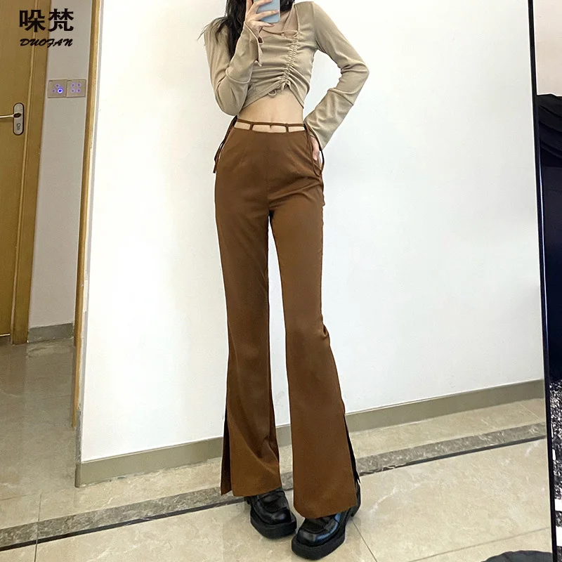 EBAIHUI Y2k E Girl Aesthetic Pants Women Brown Sexy Vintage Streetwear Flare Trousers Slim High Waisted Bandage Woman Pants
EBAIHUI Y2k E Girl Aesthetic Pants Women Brown Sexy Vintage Streetwear Flare Trousers Slim High Waisted Bandage Woman Pants