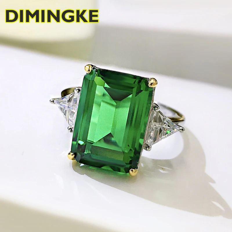 DIMINGKE 10*14 Rectangular Emerald Ring S925 Sterling Silver Party Anniversary Noble Woman Jewelry
DIMINGKE 10*14 Rectangular Emerald Ring S925 Sterling Silver Party Anniversary Noble Woman Jewelry