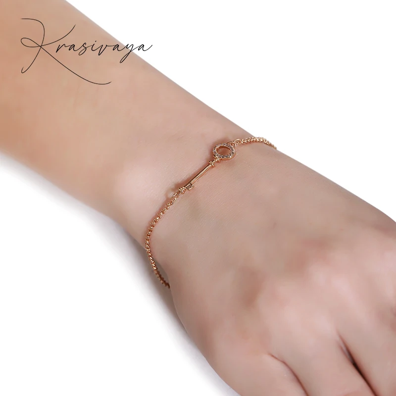 Krasivaya Simple Sweet Shinning Stone Key Bracelet Wholesale For Women Fashion Jewelry
Krasivaya Simple Sweet Shinning Stone Key Bracelet Wholesale For Women Fashion Jewelry