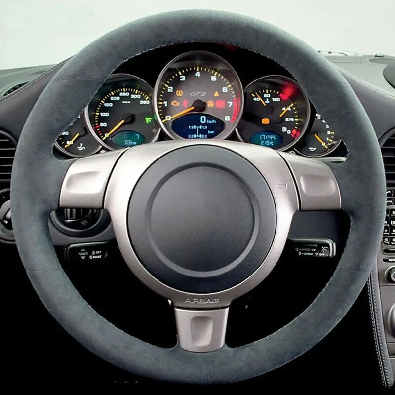 For Porsche 997 2006 Black Suede Leather Steering Red Stitch Steering Wheel Wrap Cover
For Porsche 997 2006 Black Suede Leather Steering Red Stitch Steering Wheel Wrap Cover