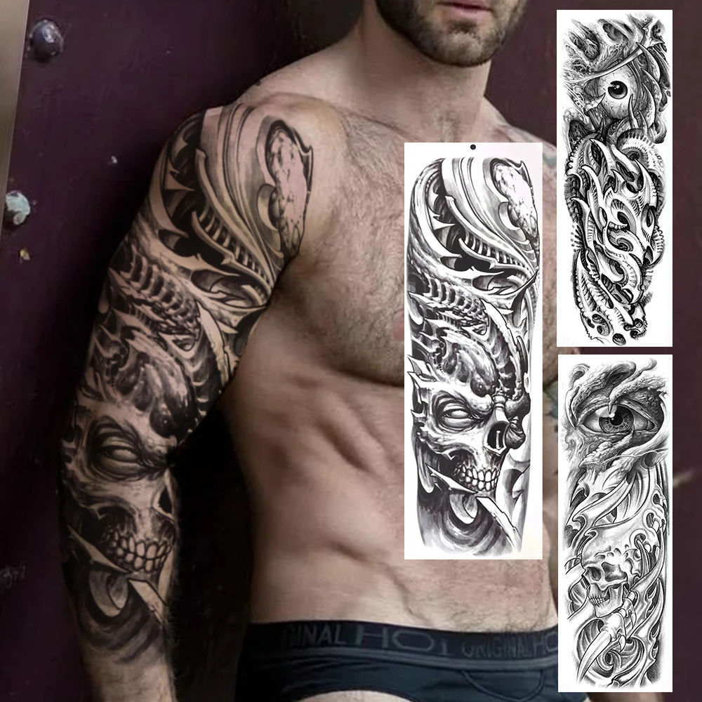 Mechanical Arm Full Arm Temporary Tattoo Sleeve For Wen Women Adult Realistic Skeleton Eyes Fake Tattoo Sleeves Tatoos 3D
Mechanical Arm Full Arm Temporary Tattoo Sleeve For Wen Women Adult Realistic Skeleton Eyes Fake Tattoo Sleeves Tatoos 3D