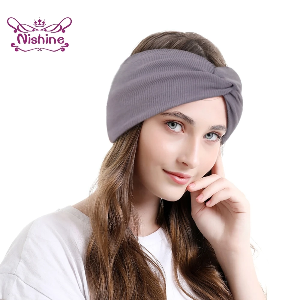 Nishine Solid Color Knitting Cotton Women Yoga Headband Fashion Cross Knotted Elastic Wide Hairband Girl Accessories Photo Props 
Nishine Solid Color Knitting Cotton Women Yoga Headband Fashion Cross Knotted Elastic Wide Hairband Girl Accessories Photo Props