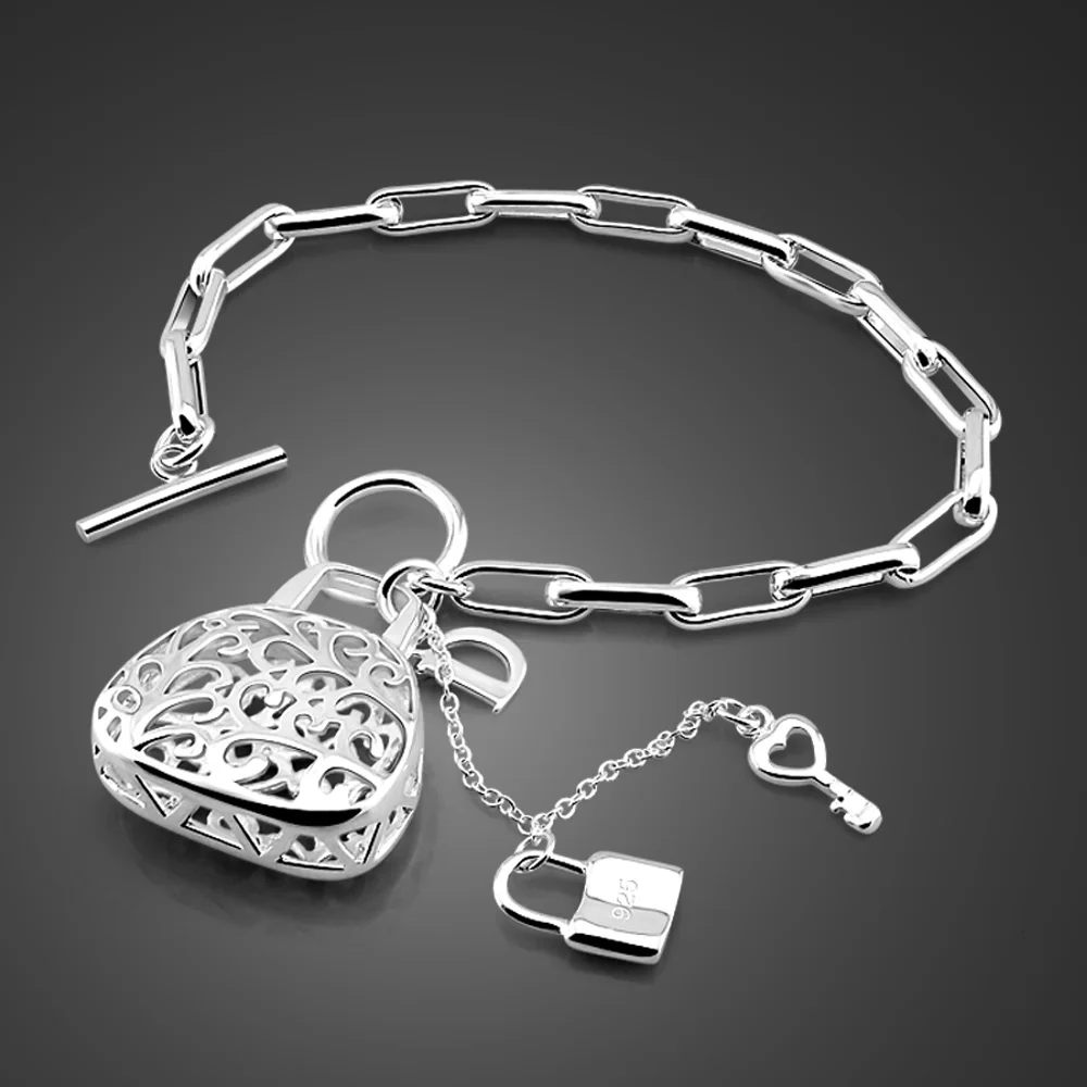 Комплект из модных женских 100% 925 стерлингового серебра выдалбливают в форме сердца с ремешком, внутреними Браслет Элегантность вручную контактного провода, хорошее ювелирное изделие, подарок
Комплект из модных женских 100% 925 стерлингового серебра выдалбливают в форме сердца с ремешком, внутреними Браслет Элегантность вручную контактного провода, хорошее ювелирное изделие, подарок