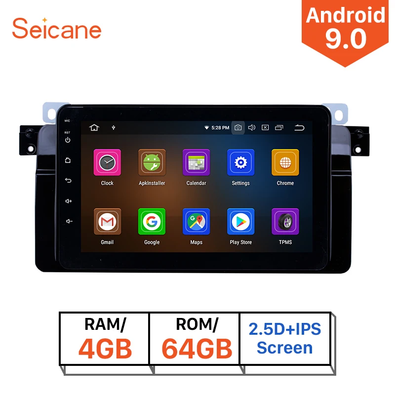 Фото Seicane 8 "Android 9 0 Автомобильный GPS Мультимедиа Navi Стерео Плеер для 1998 1999 2006 BMW 3 серии