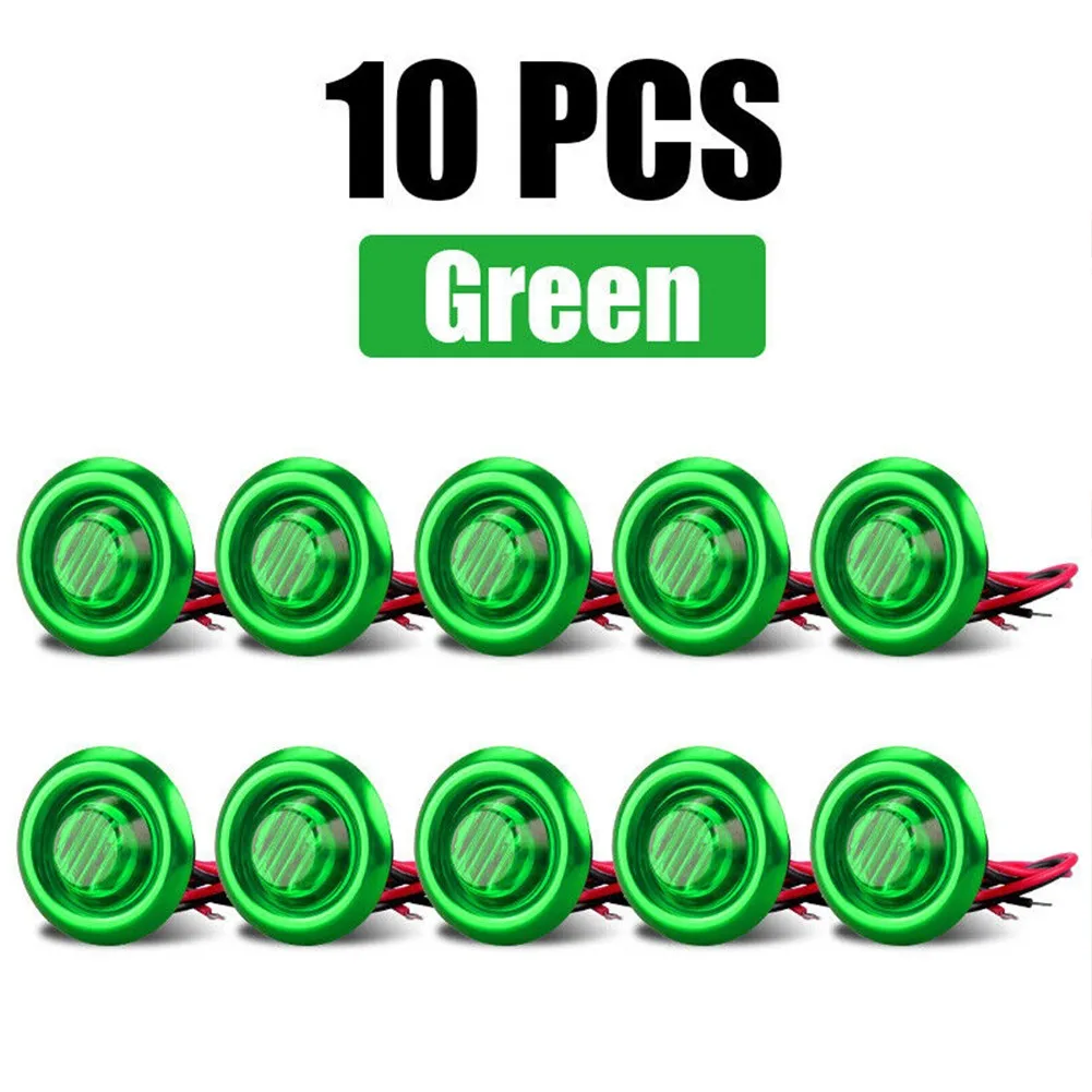ABS+Aluminum Ring 10pcs Green 3/4'' Round LED Bullet Side Marker Lights Car Truck Trailer 12V 24V Car Accessories
ABS+Aluminum Ring 10pcs Green 3/4'' Round LED Bullet Side Marker Lights Car Truck Trailer 12V 24V Car Accessories