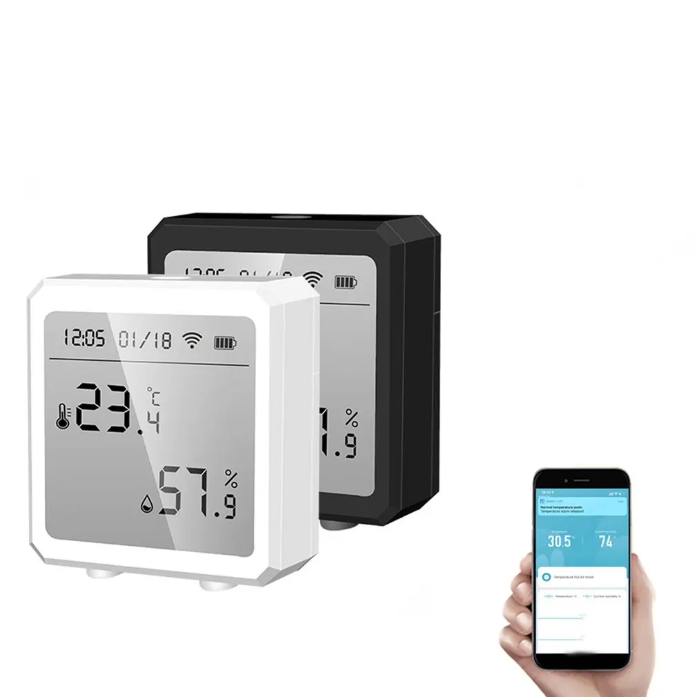 WIFI Temperature Humidity Sensor Indoor Meter Hygrometer Detector Smart Life Remote Control Support Alexa Google Smart Home
WIFI Temperature Humidity Sensor Indoor Meter Hygrometer Detector Smart Life Remote Control Support Alexa Google Smart Home
