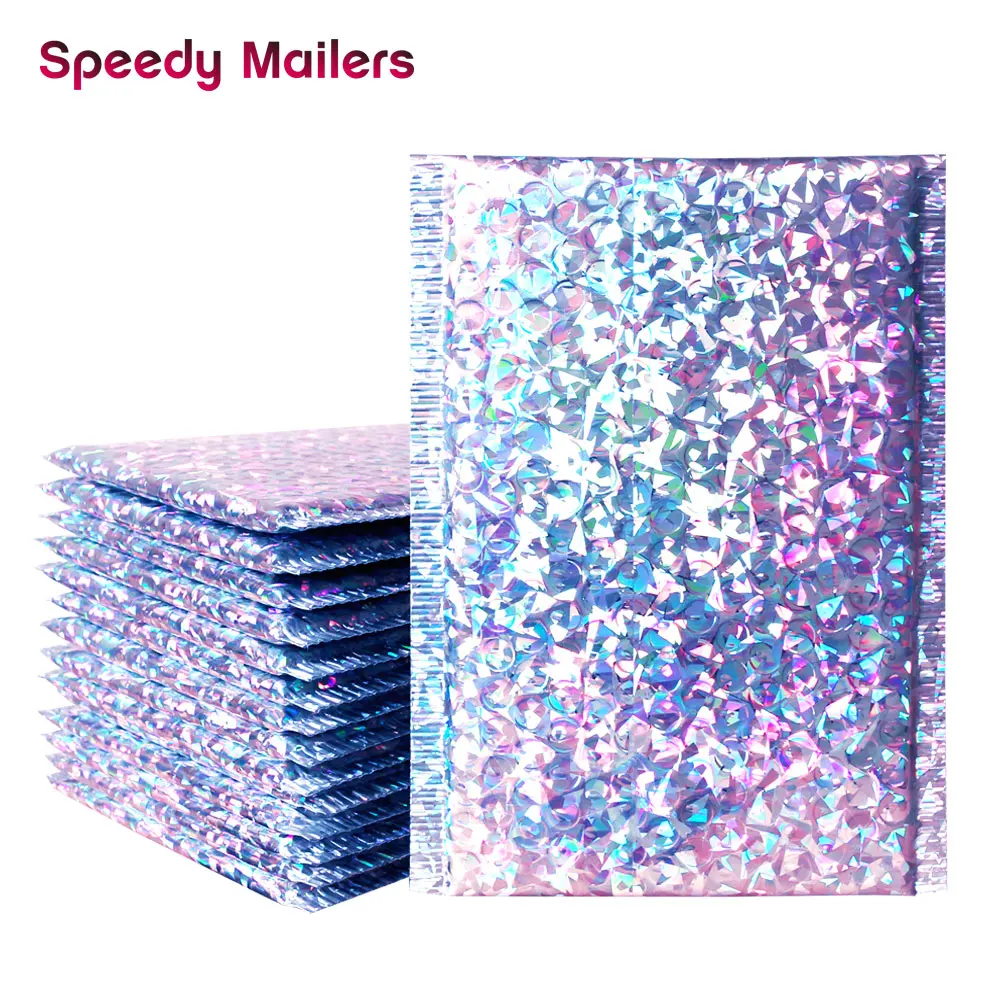Speedy Mailers 17 Sizes 10PCS/Pack Shipping Bubble Laser Silver Padded Envelopes Gift Bag Mailing Envelope | Канцтовары для офиса