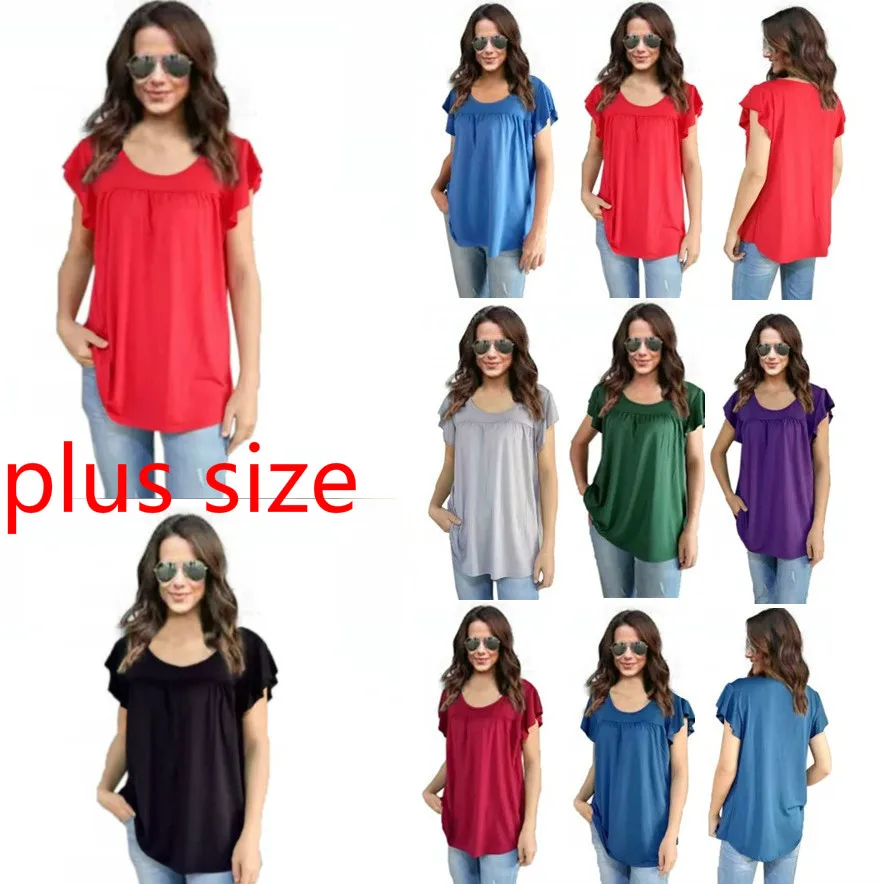 Women's Summer Short-sleeved T-shirt Round Neck Loose Casual Comfortable Solid Color Plus Size Top 
Women's Summer Short-sleeved T-shirt Round Neck Loose Casual Comfortable Solid Color Plus Size Top