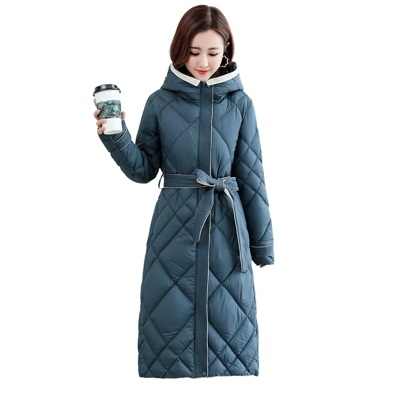 Women's Long Down Jacket Parka Outwear With Hood Quilted Coat Female Cotton Clothes Warm Fashion Top Quality Belted jacket
Women's Long Down Jacket Parka Outwear With Hood Quilted Coat Female Cotton Clothes Warm Fashion Top Quality Belted jacket