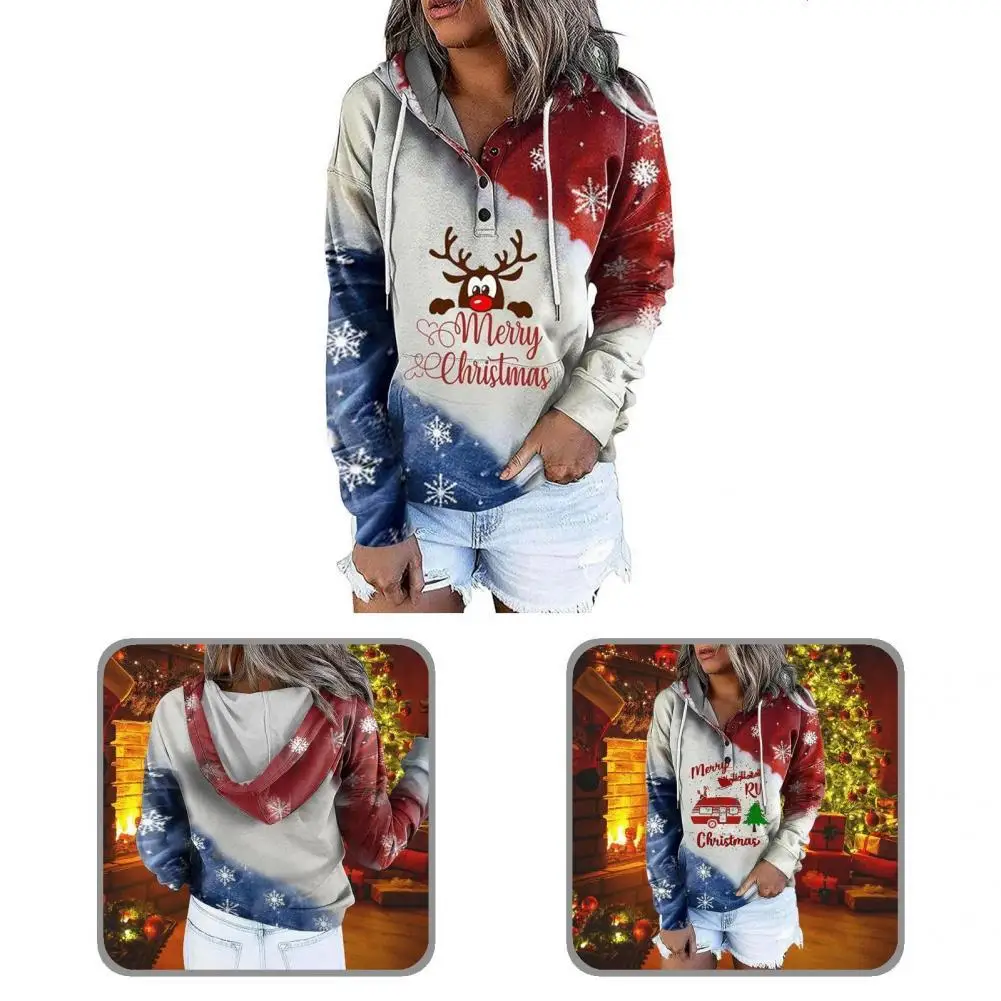 Xmas Hoodie Shrinkable Cuff Blouse Warm Merry Christmas Elk Print Hoodie Women Hoodie for Party
Xmas Hoodie Shrinkable Cuff Blouse Warm Merry Christmas Elk Print Hoodie Women Hoodie for Party