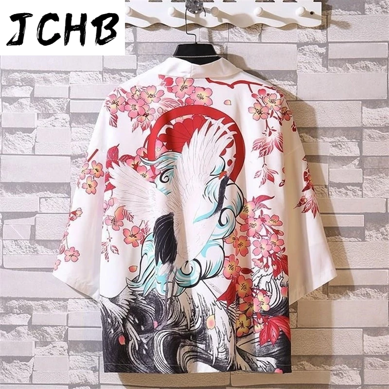 2021 Men Shirt Blouse Japan Style Kimono Three-quarter Sleeve Chinese Dragon Traditional Japanese Streetwear Style Casual Outerw
2021 Men Shirt Blouse Japan Style Kimono Three-quarter Sleeve Chinese Dragon Traditional Japanese Streetwear Style Casual Outerw